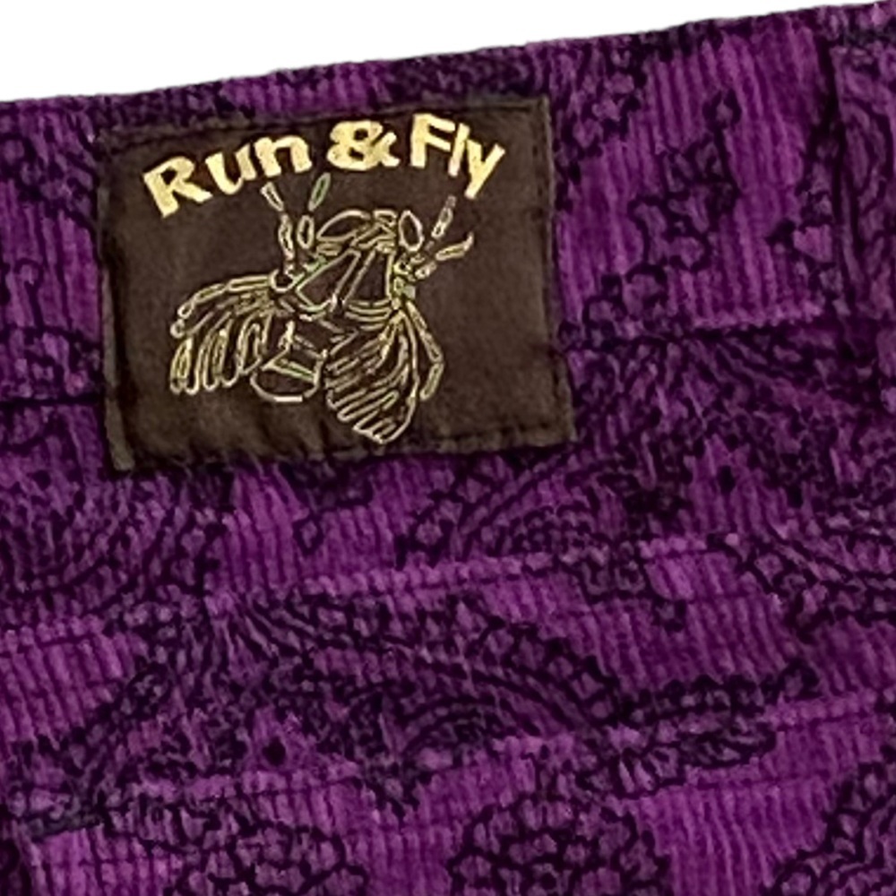 RUN & FLY - SIZE 32T - BRIGHT PURPLE CORDUROY  - BELL BOTTOM PANTS - RETRO B1 - Picture 3 of 9